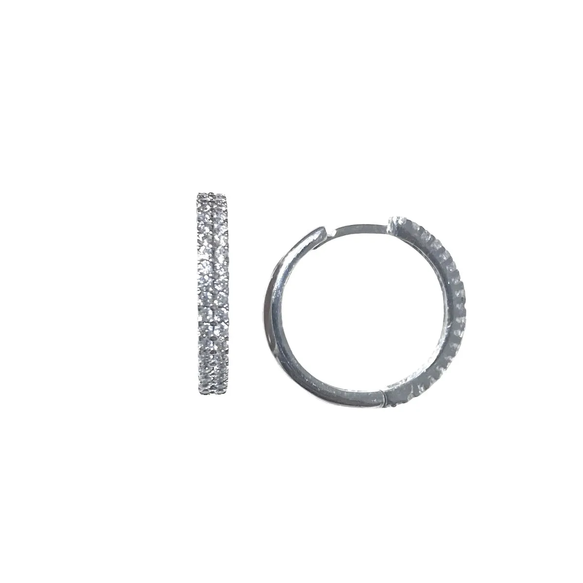 ORECCHINI A CERCHIO 2 FILE DI ZIRCONI