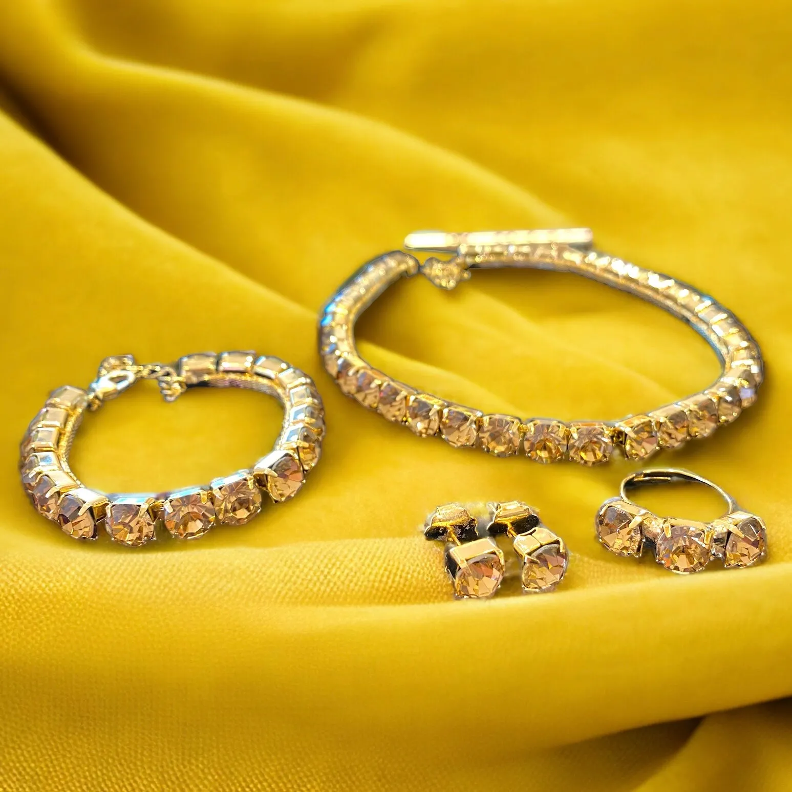 Parure donna Diamond accessori Party glam Champagne