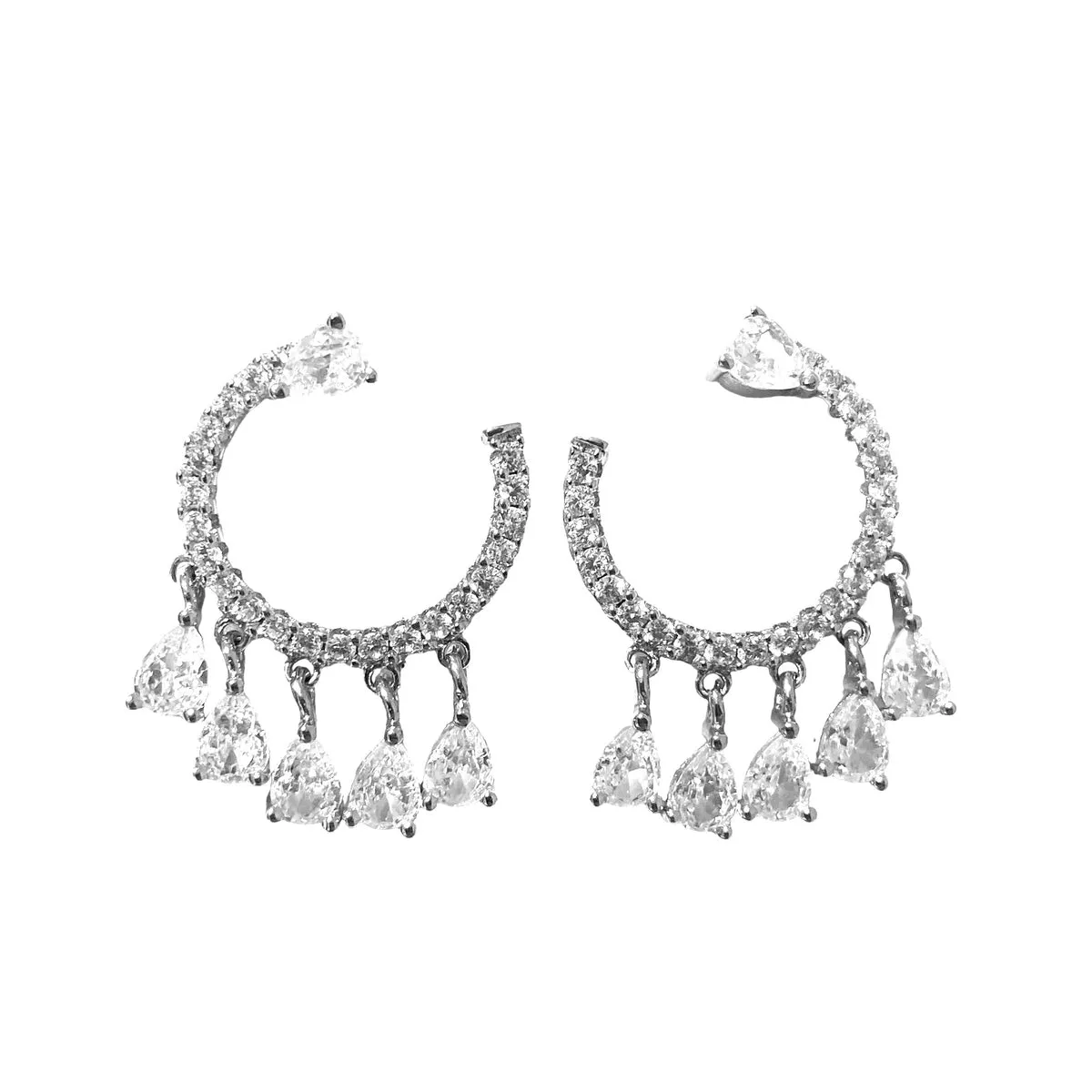 ORECCHINI SEMICERCHIO CON GOCCE PENDENTI