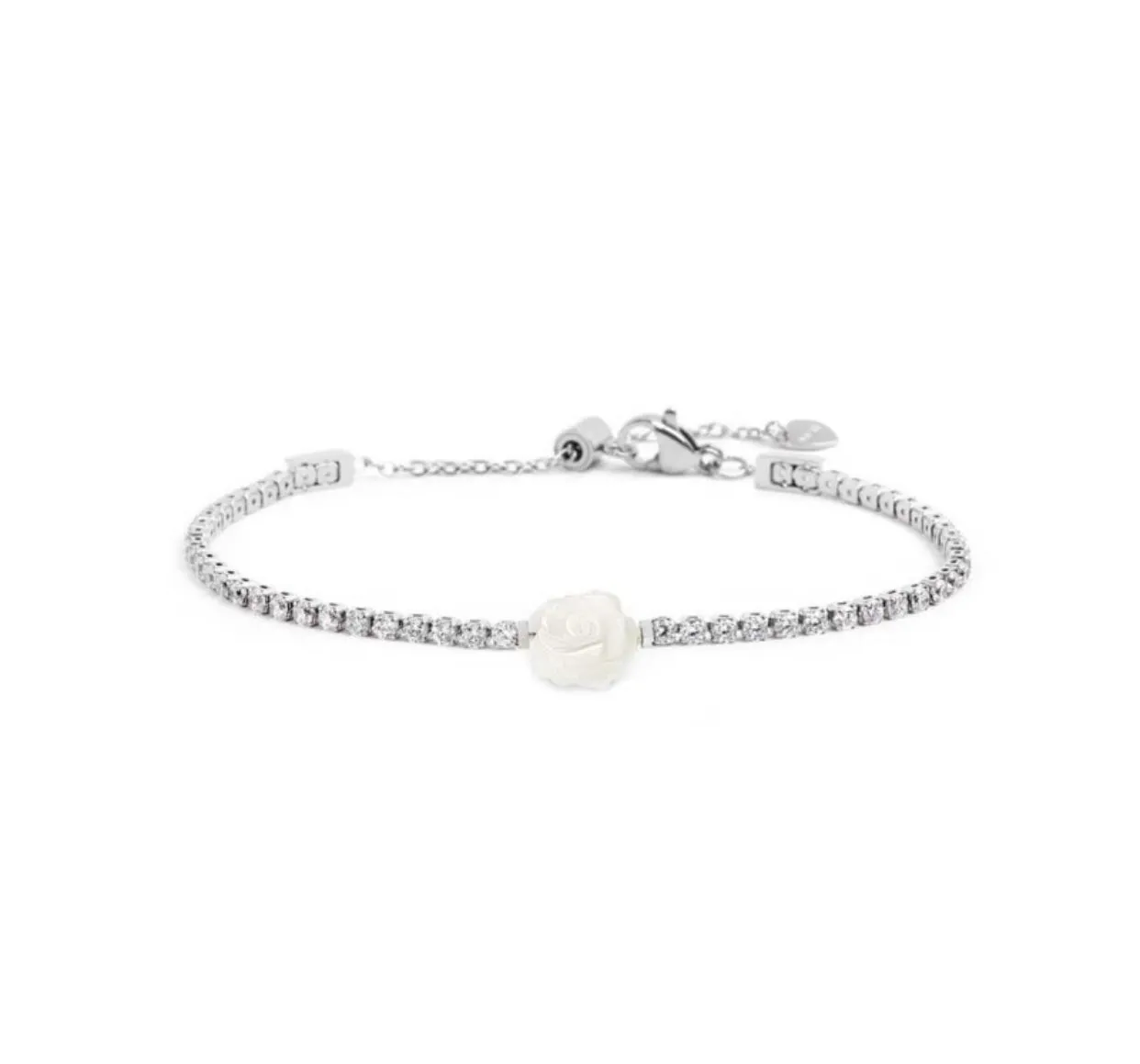 Bracciale Marlù donna tennis con rosa in madreperla