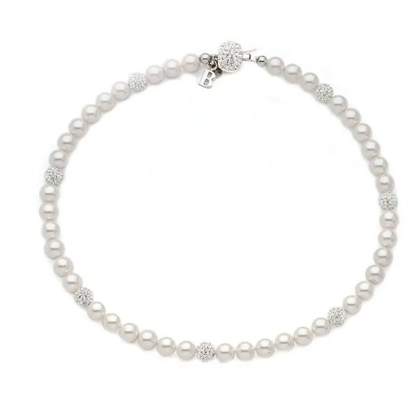 Collana con perle Swarovski grandi e boules di strass