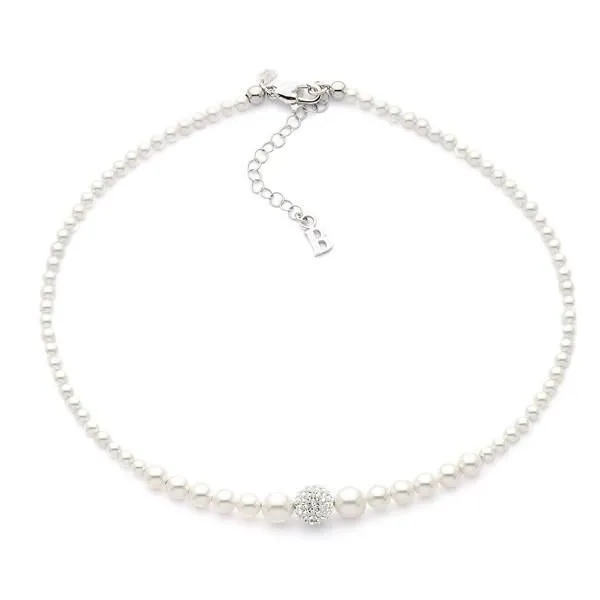 Collana con perle Swarovski grandezza media e boule centrale
