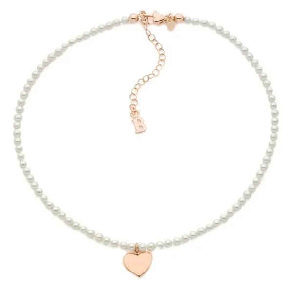 Collana con perle Swarovski e cuore centrale