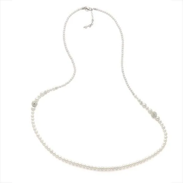 Collana in argento e filo di perle Swarovski