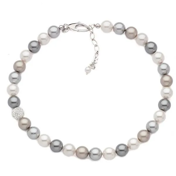Collana in argento e perle Swarovski colorate