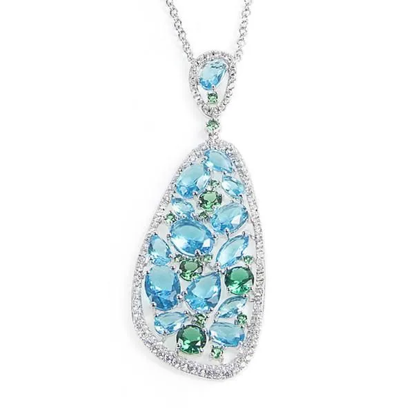 Collana con pendente geometrico e zirconi