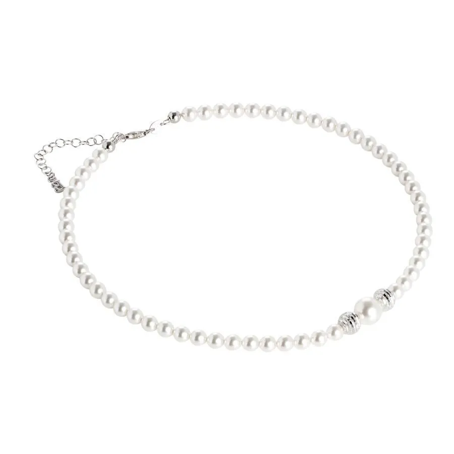 Collana con perle Swarovski e sfere diamantate