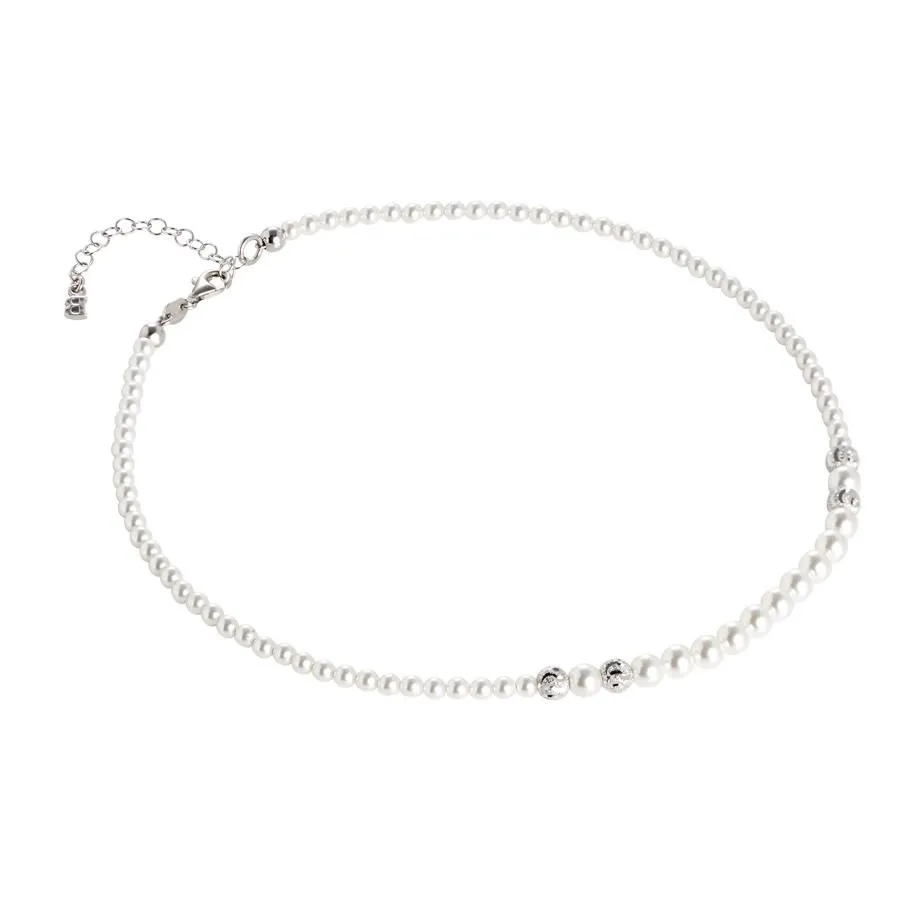 Collana con perle Swarovski degradè e passanti diamantati