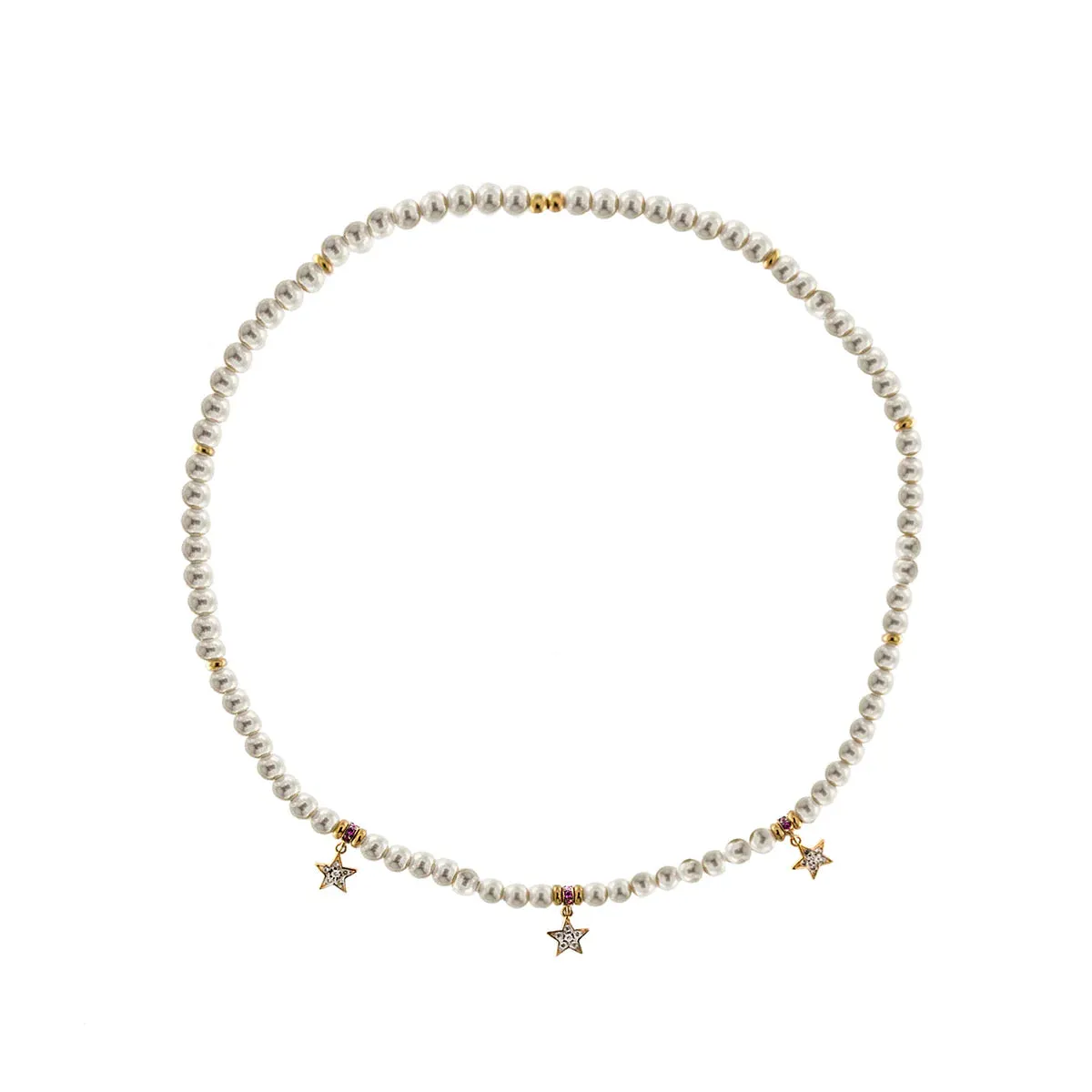 GIROCOLLO ELASTICO PERLE E TRE STELLE - GALACTICA