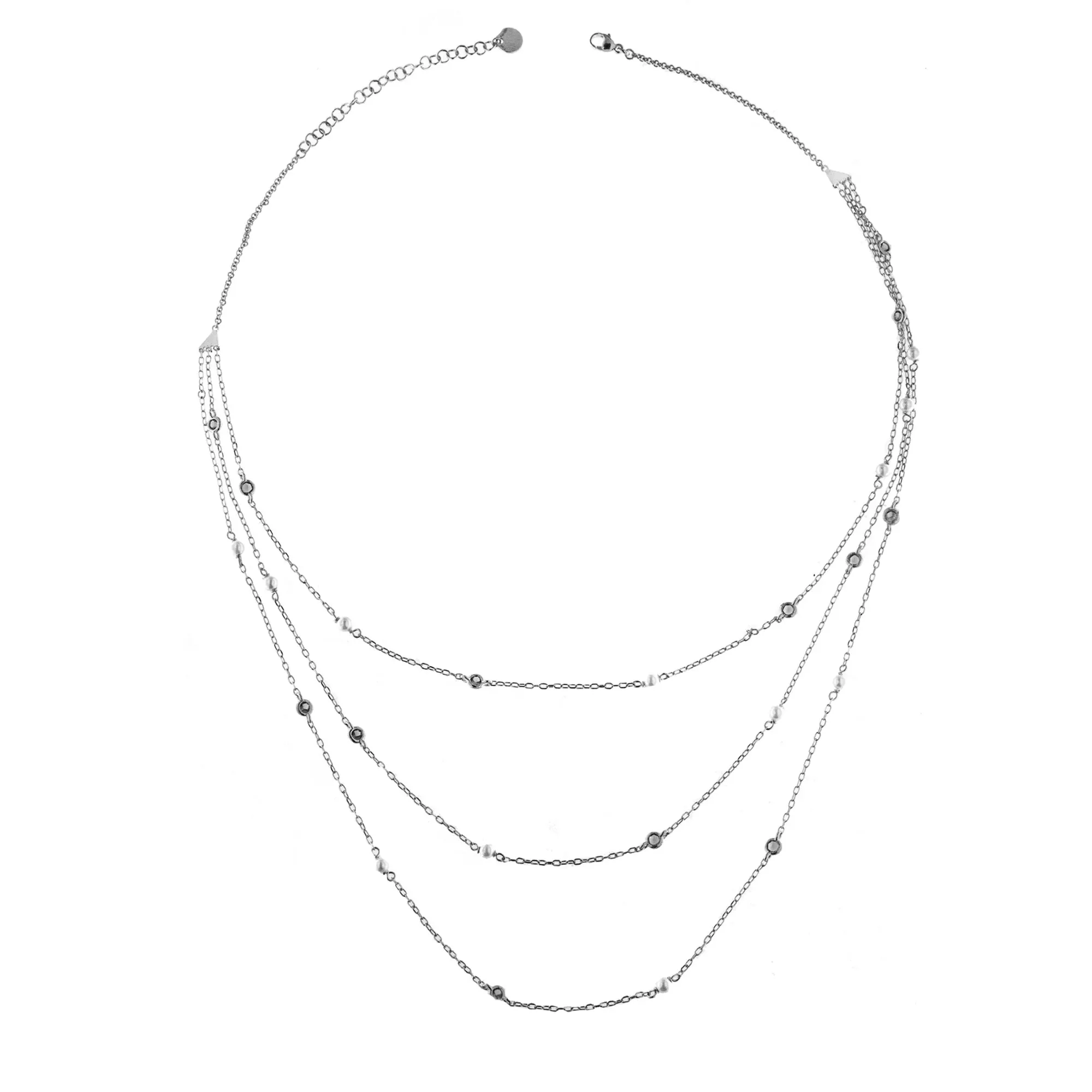 GIROCOLLO 3 FILI ALTERNATI PERLE E CASTONI - GALACTICA ICE