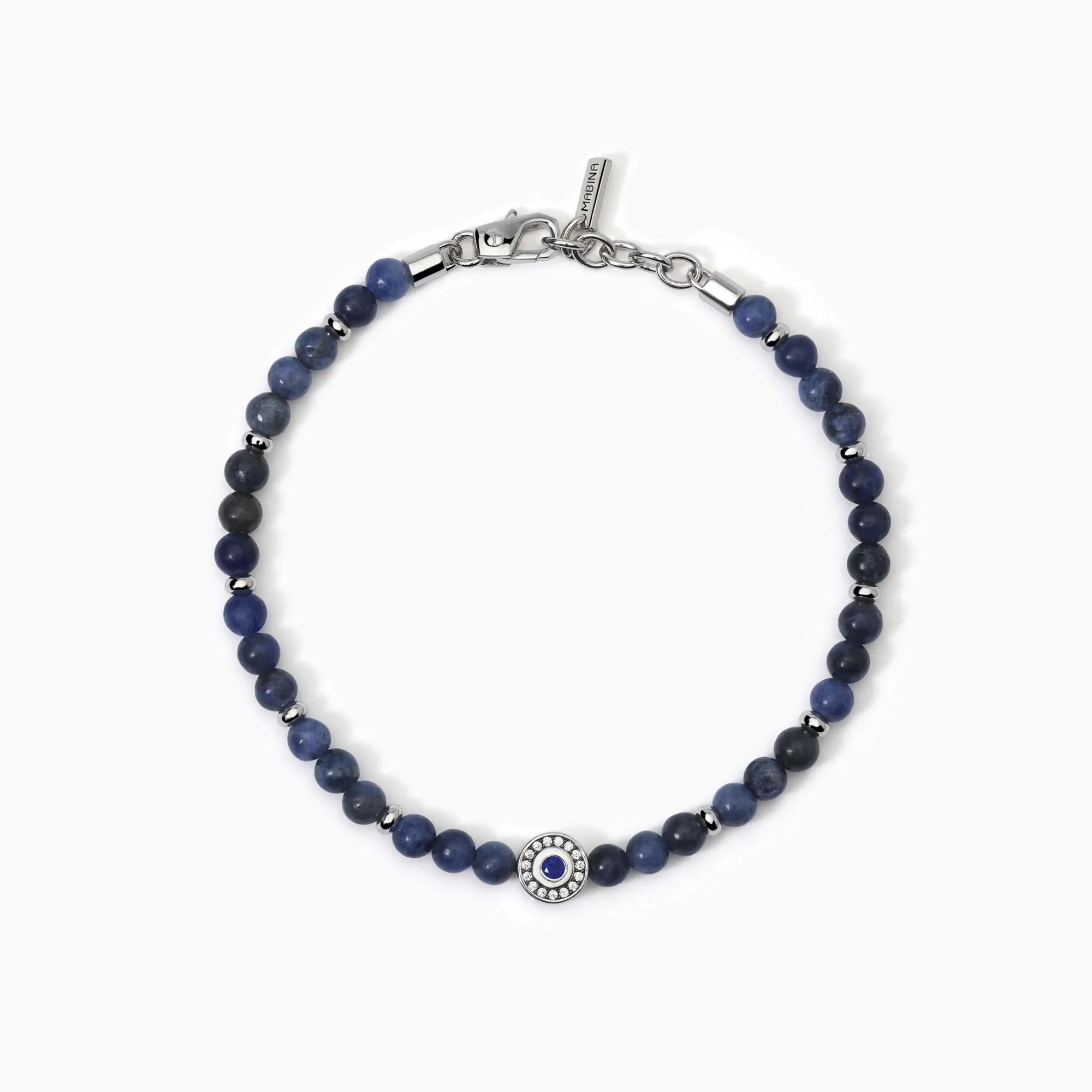 Bracciale Mabina uomo in argento con sodalite BENIAMINO