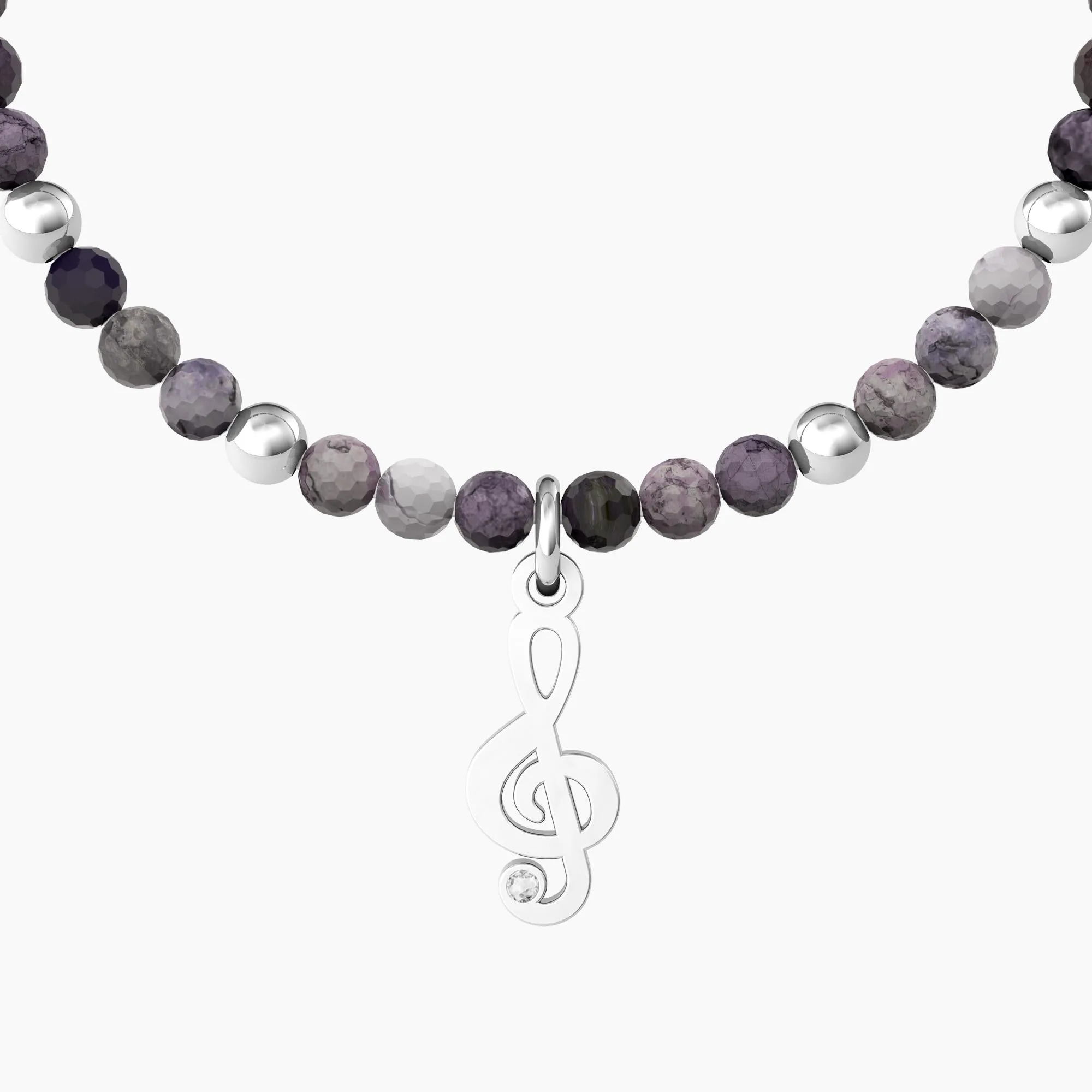 Bracciale donna Kidult con agata viola e chiave di violino CHIAVE DI V