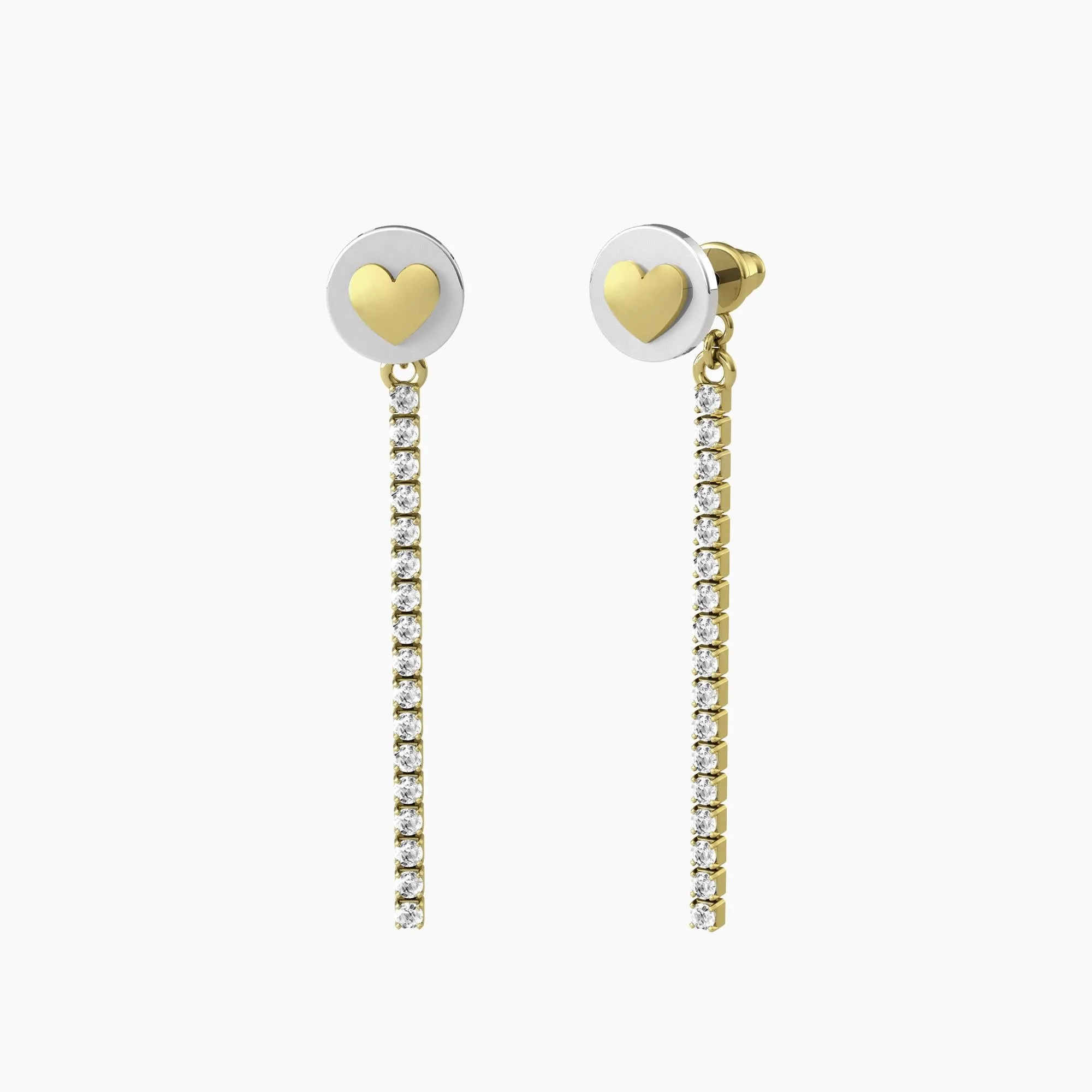 Orecchini Kidult donna a lobo tondi con cuori e tennis pendenti di cri