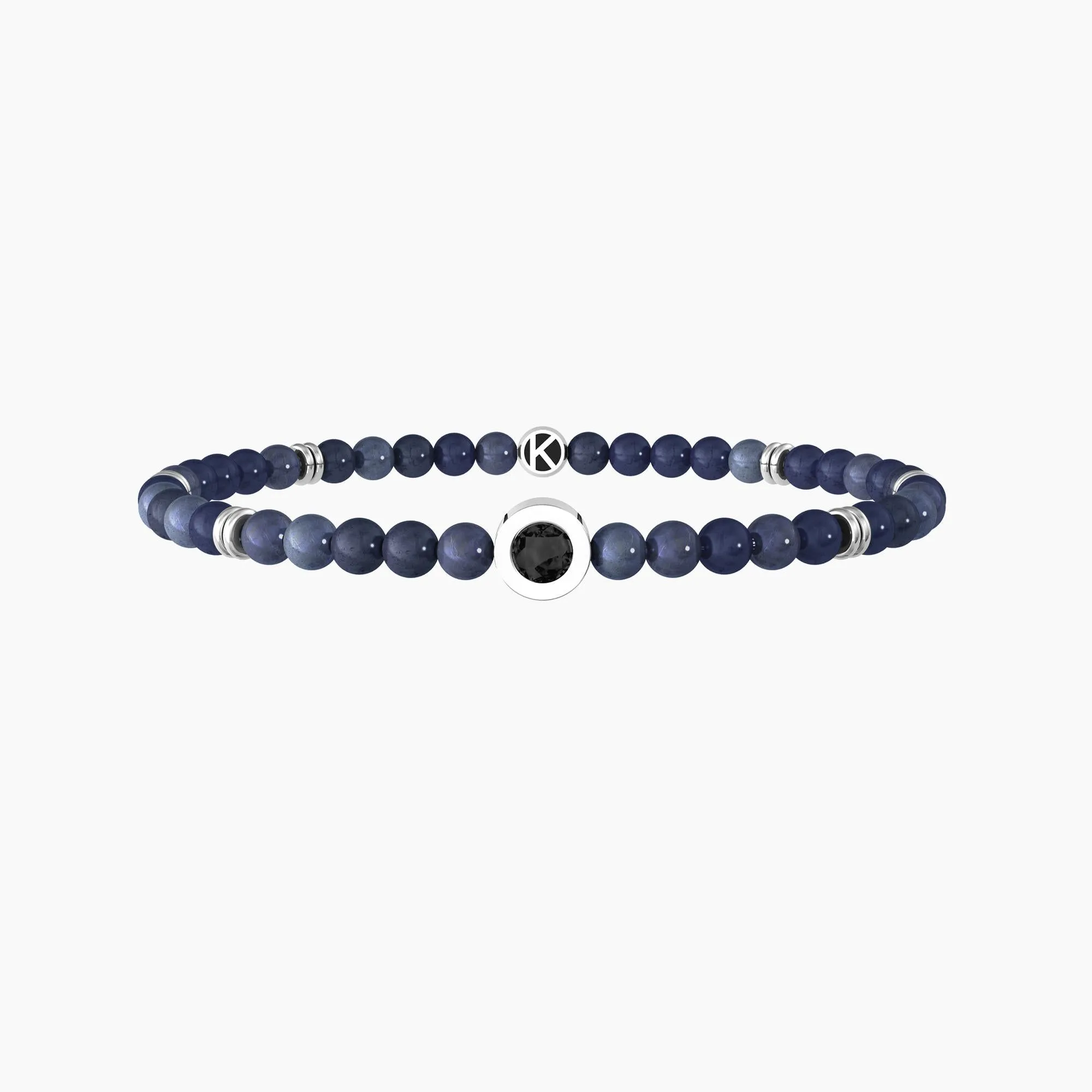 Bracciale uomo kidult elastico con dumortierite blu e cristalli UNICIT