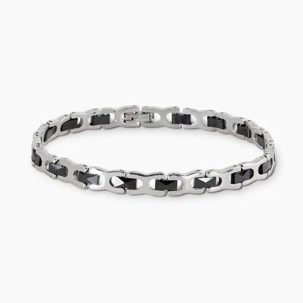 Bracciale uomo 2Jewels con elementi in ceramica neri