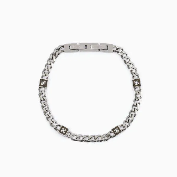 Bracciale uomo 2Jewels con catena e elementi quadrati