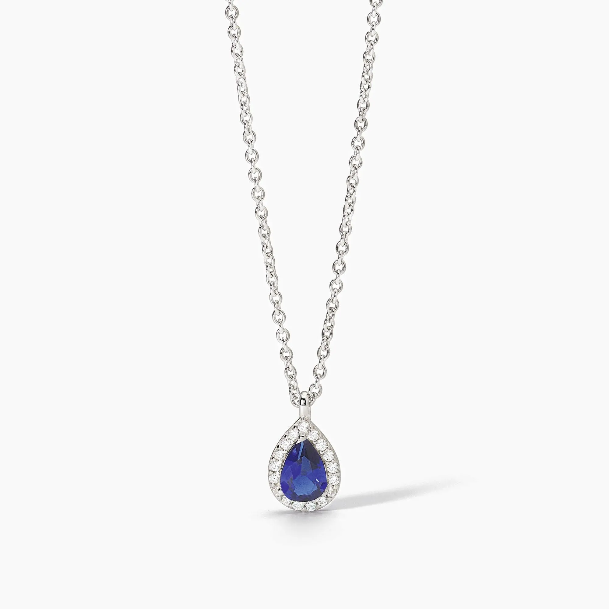 Collana Mabina in argento con zaffiro sintetico e zirconi