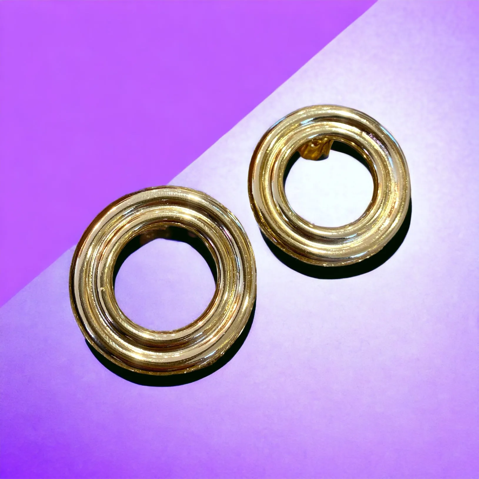 Orecchini Diamond Accessori Doppio cerchio frontale