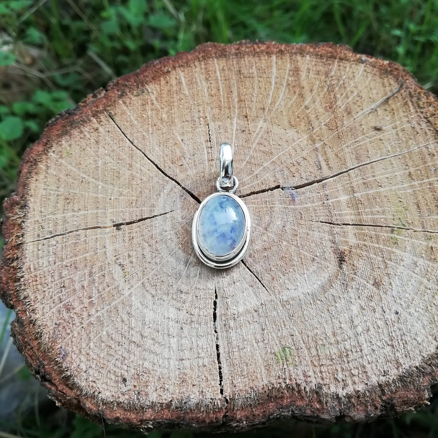 Ciondolo TAPTI con pietra PIETRA DI LUNA  in argento 925 Ciondolo artigianale