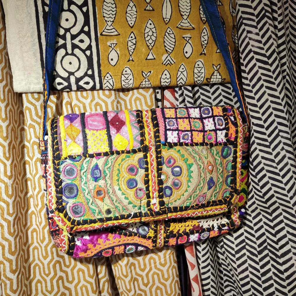 RABARI pochette / tracolla con monete VINTAGE | Borse indiane