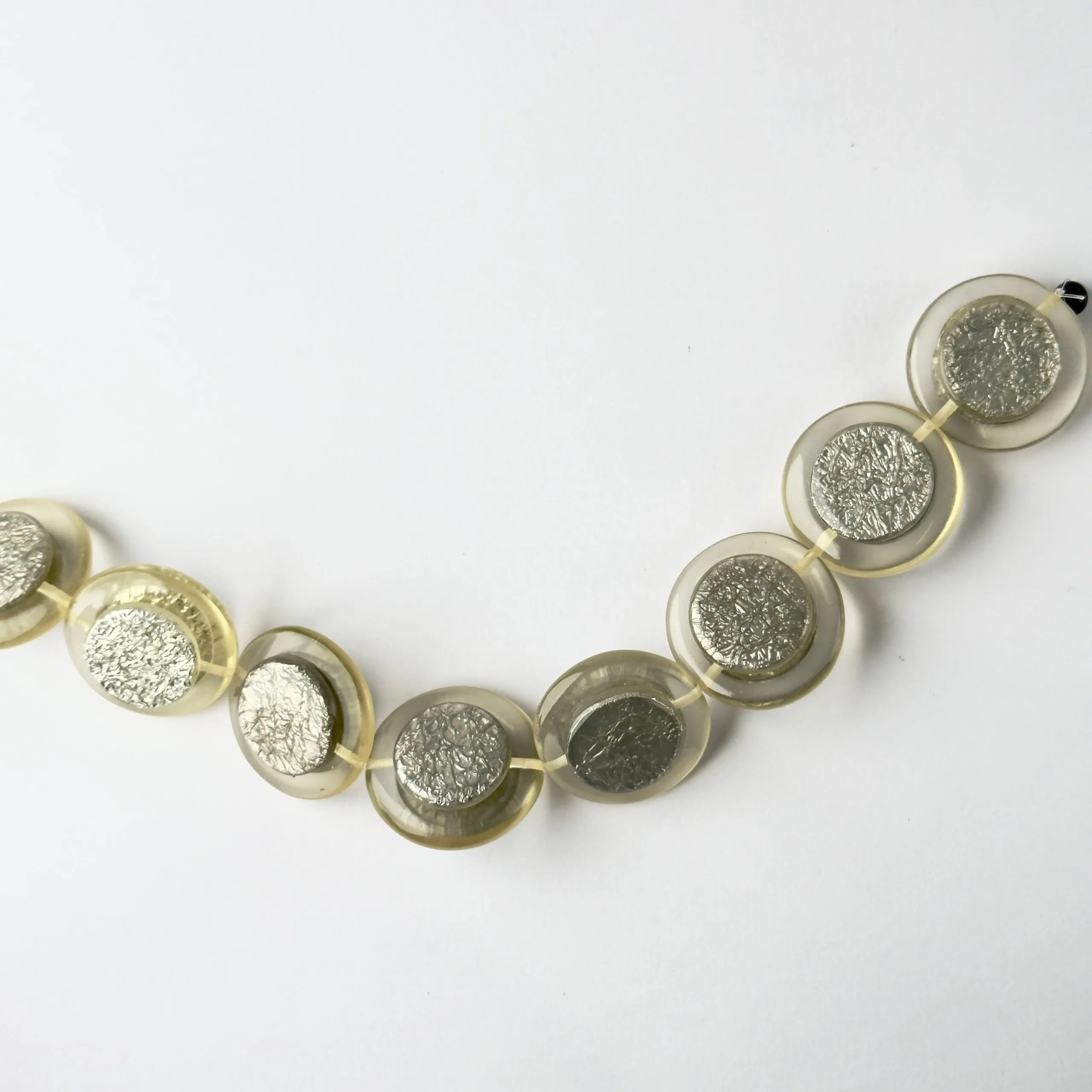 Perle in Resina Tondo colore Trasparente e Argento - 30 mm