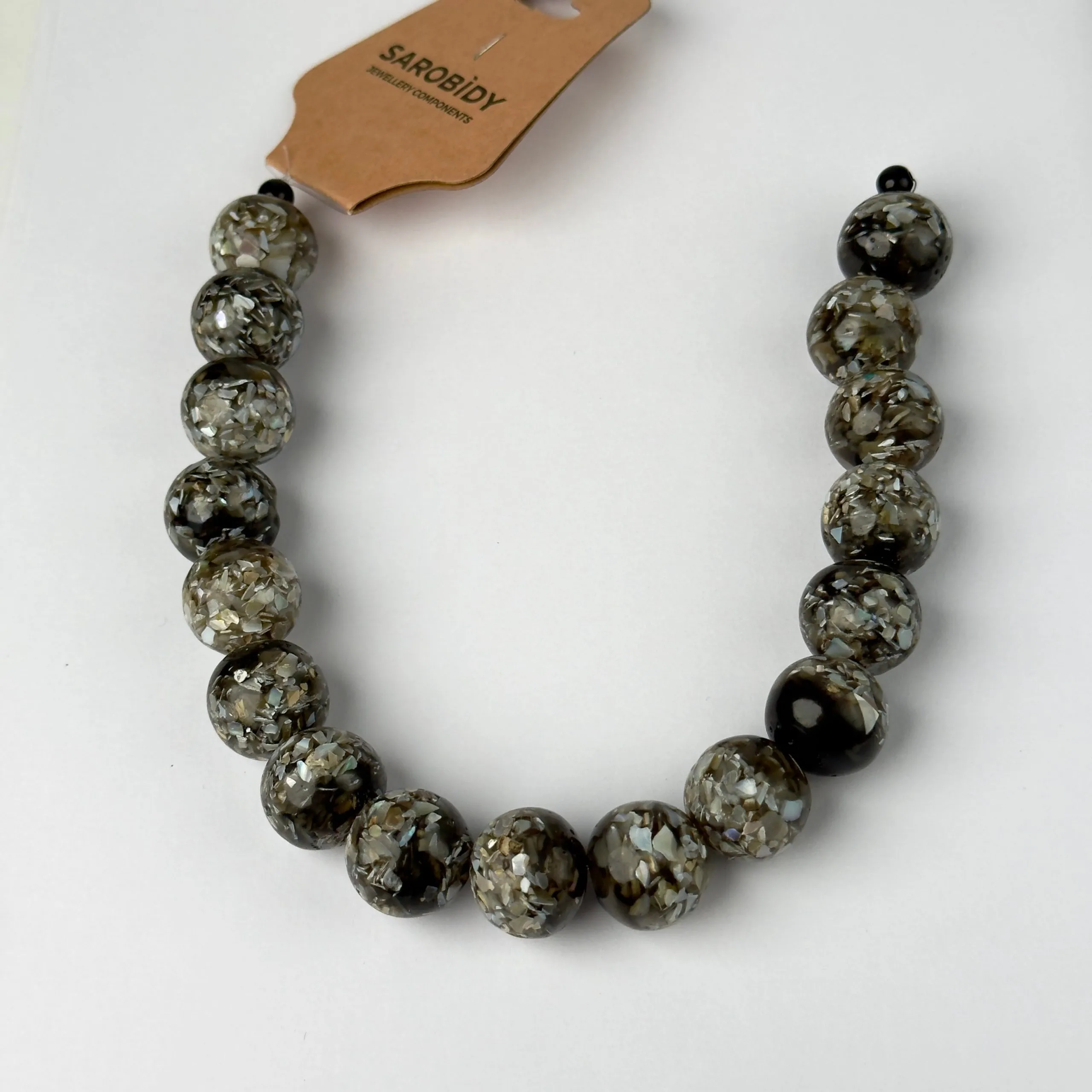 Perle in Resina Tondo colore Grigio Madreperla - 17 mm