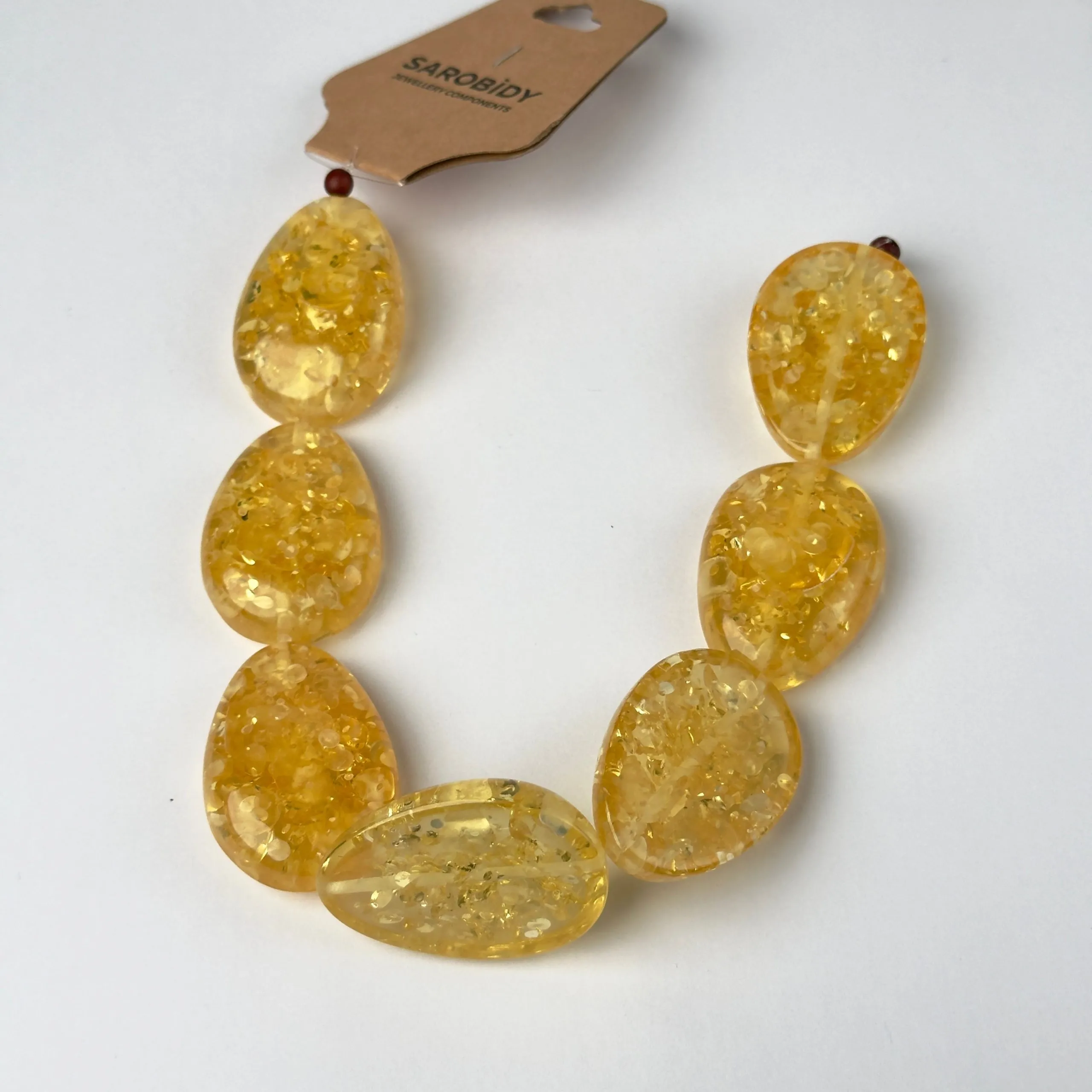 Perle in Resina Ovale colore Giallo - 40 mm X 27 mm