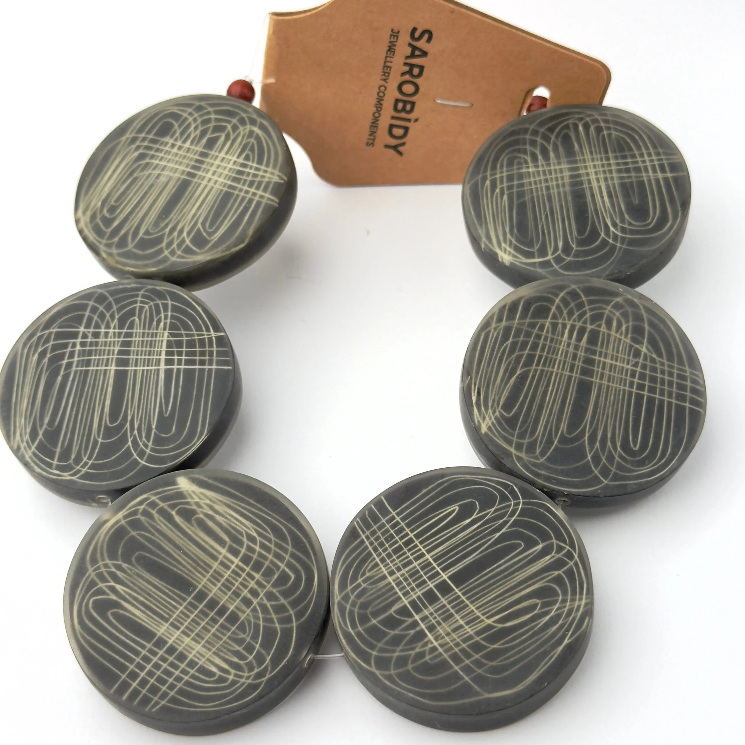 Perle in Resina Tondo colore Grigio Scuro - 40 mm