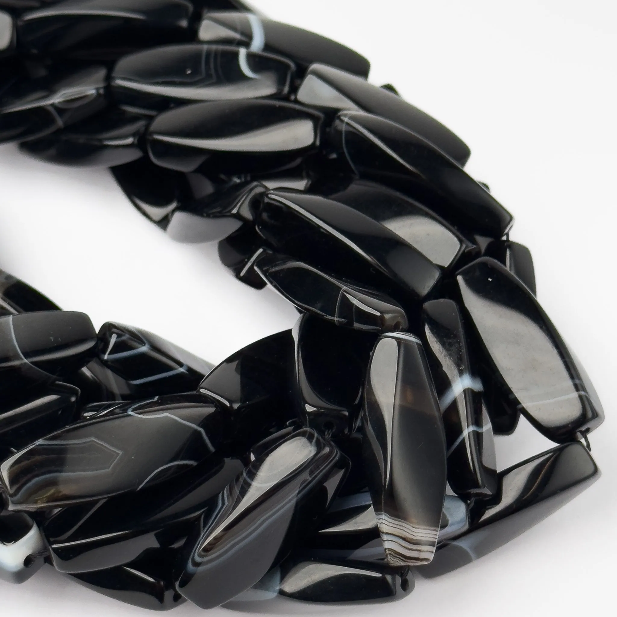 Perle di Agata Botswana 32x12mm Twist