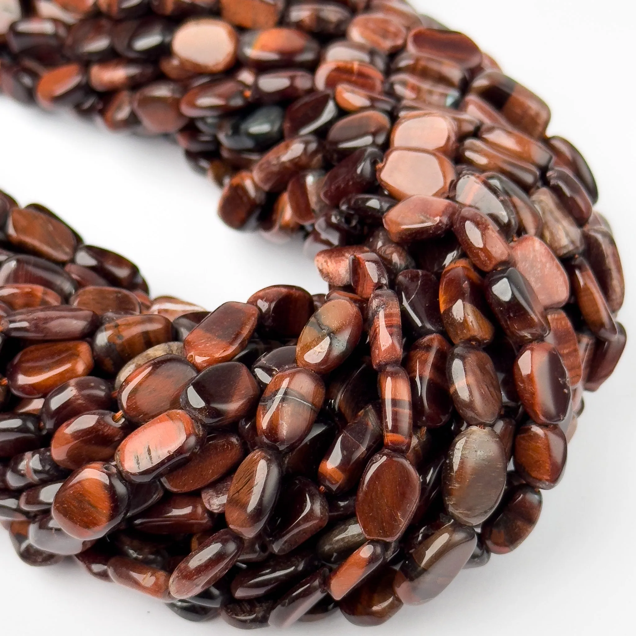 Perline di Occhio di Tigre Rosso 10x5mm Irregolari