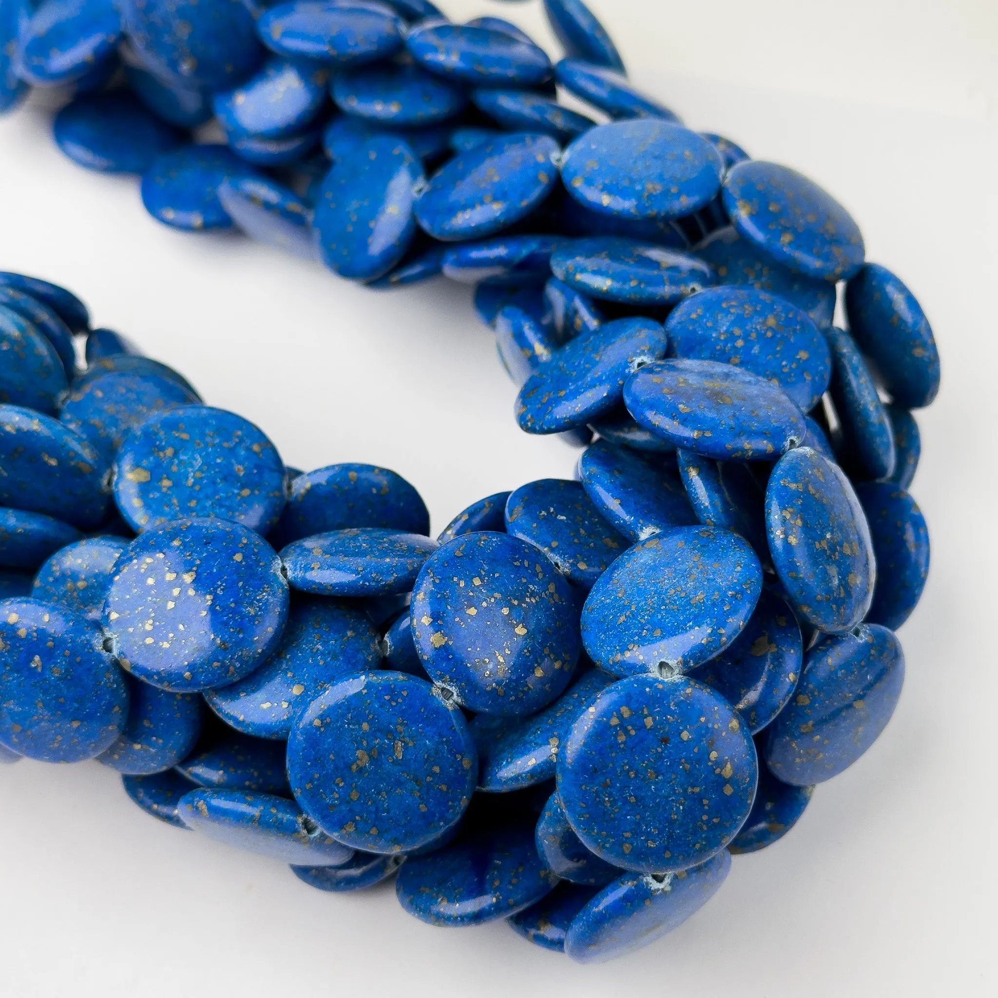 Perle di Lapislazzuli Disco 20mm