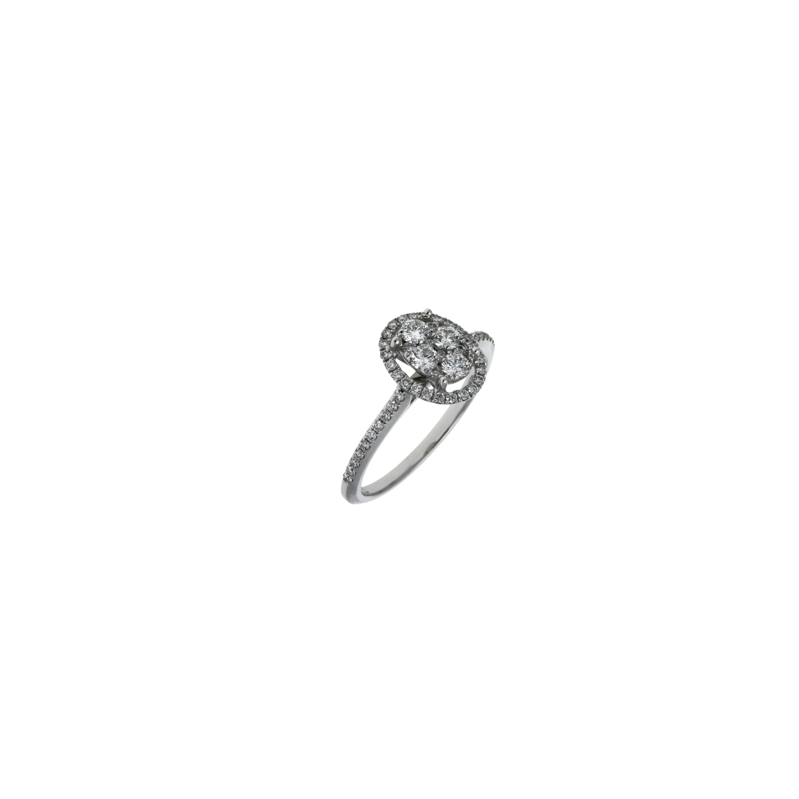 ANELLO IN ORO BIANCO CON PAVÉ DI DIAMANTI - MR92219DW-