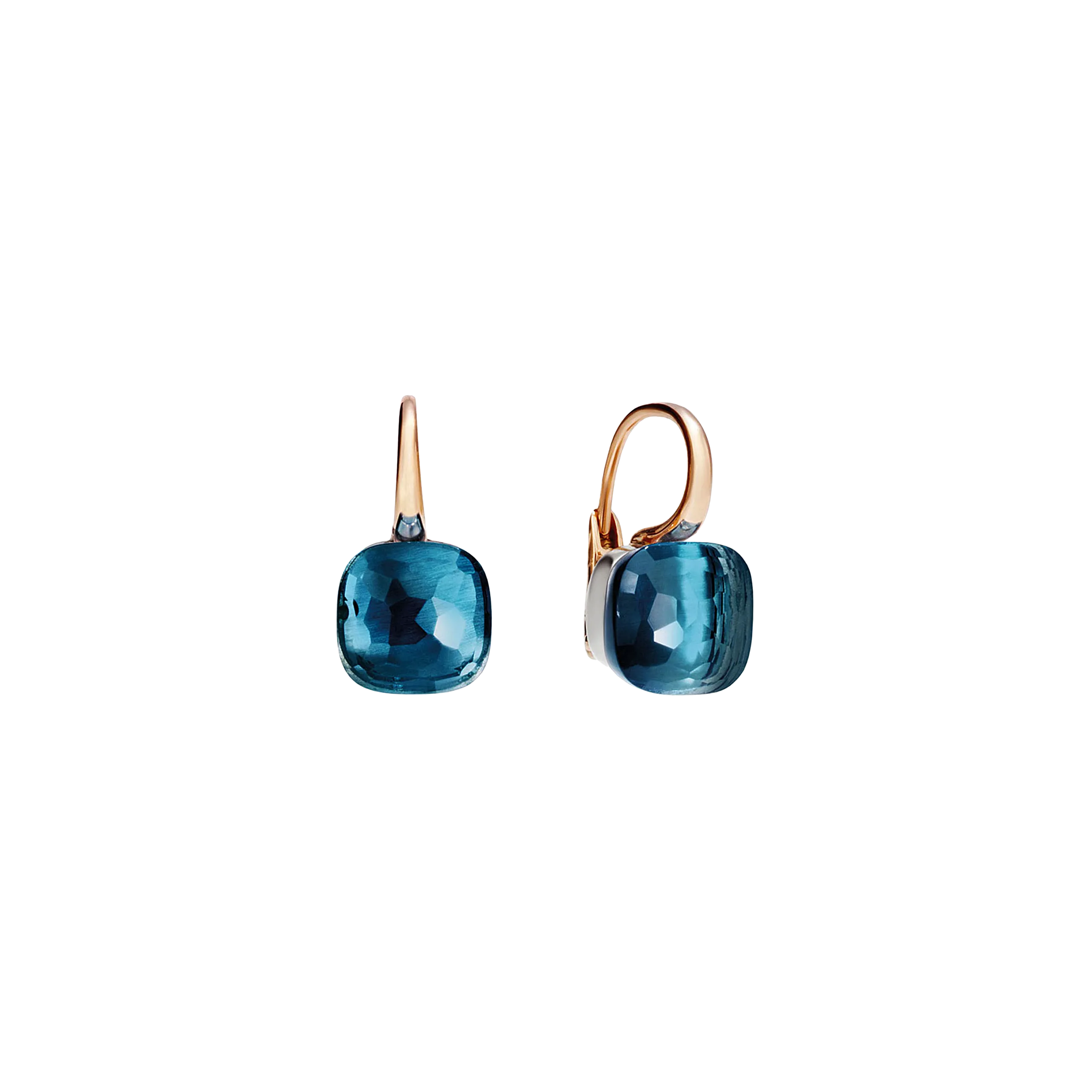 ORECCHINI NUDO IN ORO ROSA E ORO BIANCO CON TOPAZIO BLU LONDON - POA1070O6000000TL