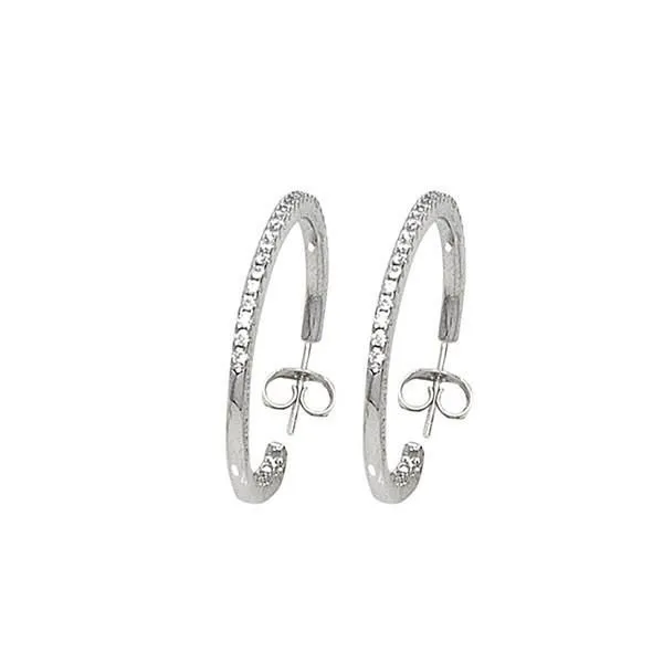 Orecchini a cerchio con zirconi (diametro cm 1,7)