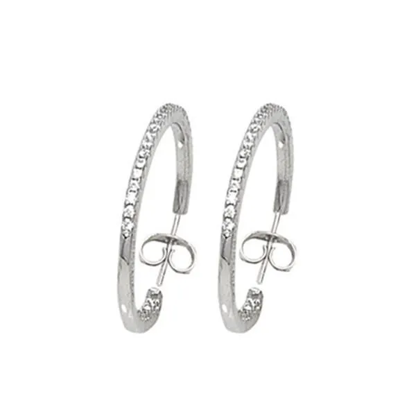 Orecchini a cerchio con zirconi (diametro cm 2,5)