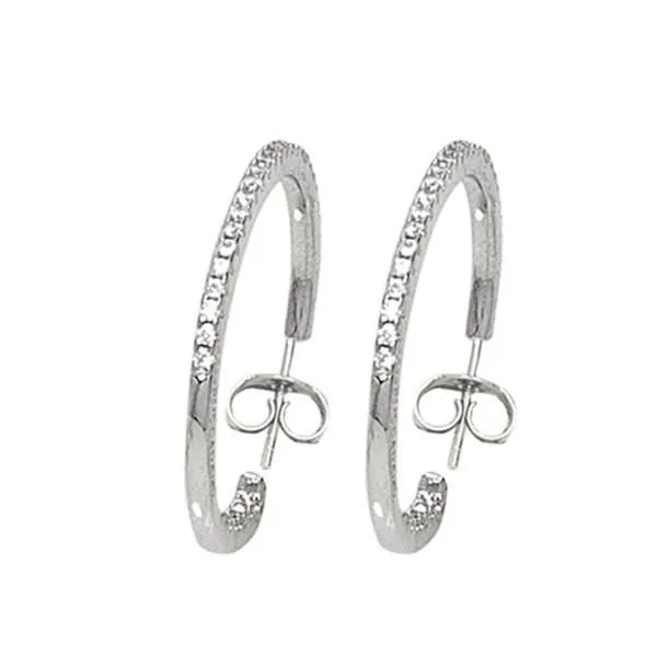 Orecchini a cerchio con zirconi (diametro cm 3,5)
