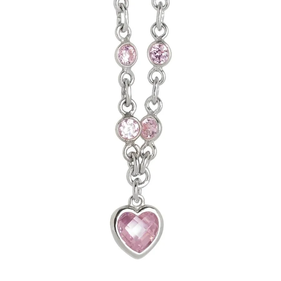 Collana in argento con zirconi rosa