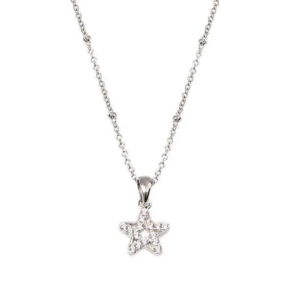 Collana in argento con stella pendente in zirconi