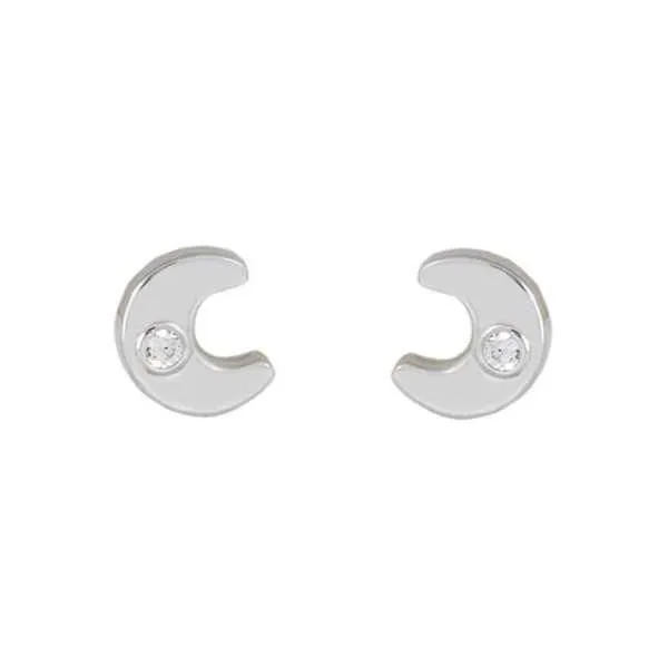 Orecchini a lobo con luna e zircone