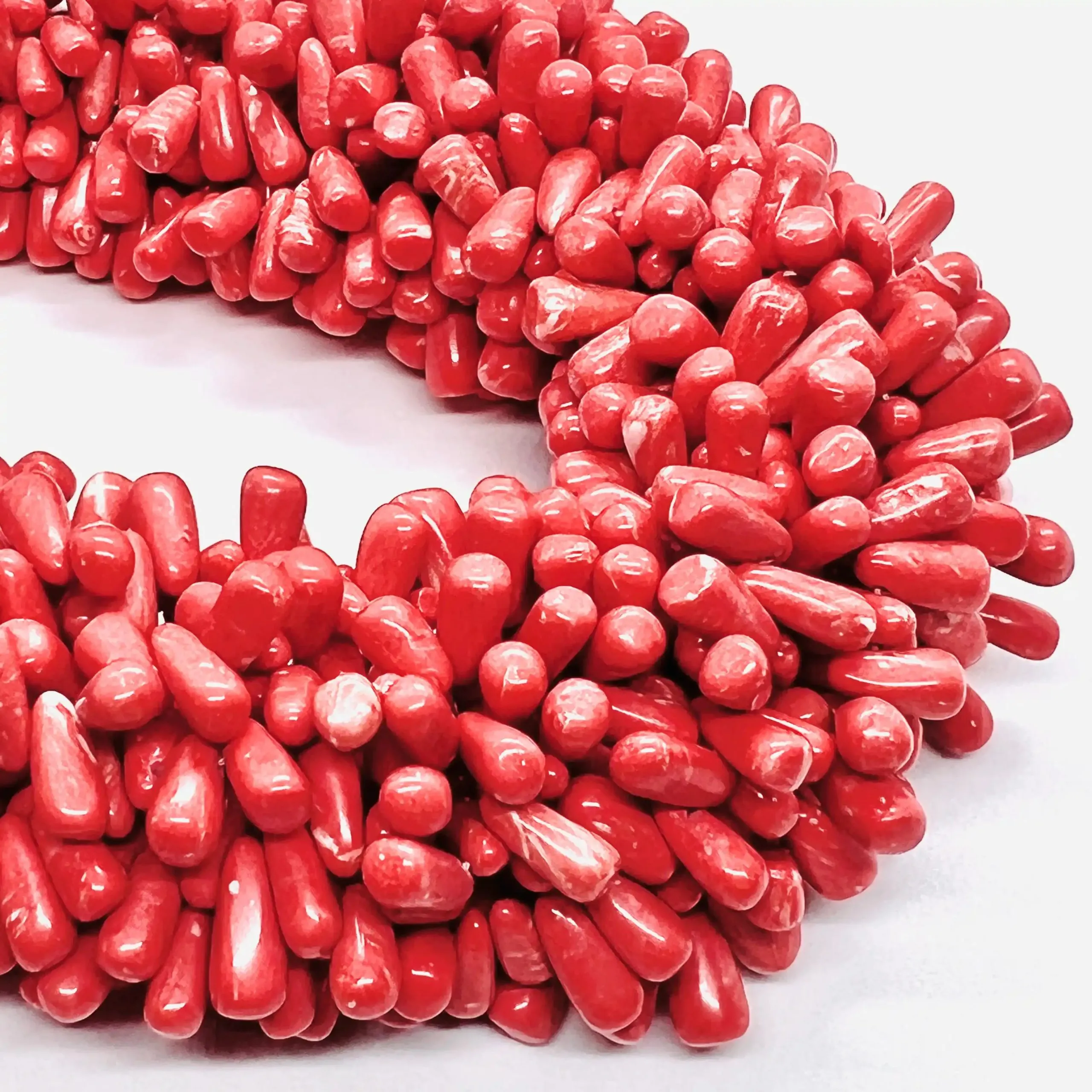 filo di iolite goccia rotaiels colore arancio corallo pieno 7 mm x 3 mm