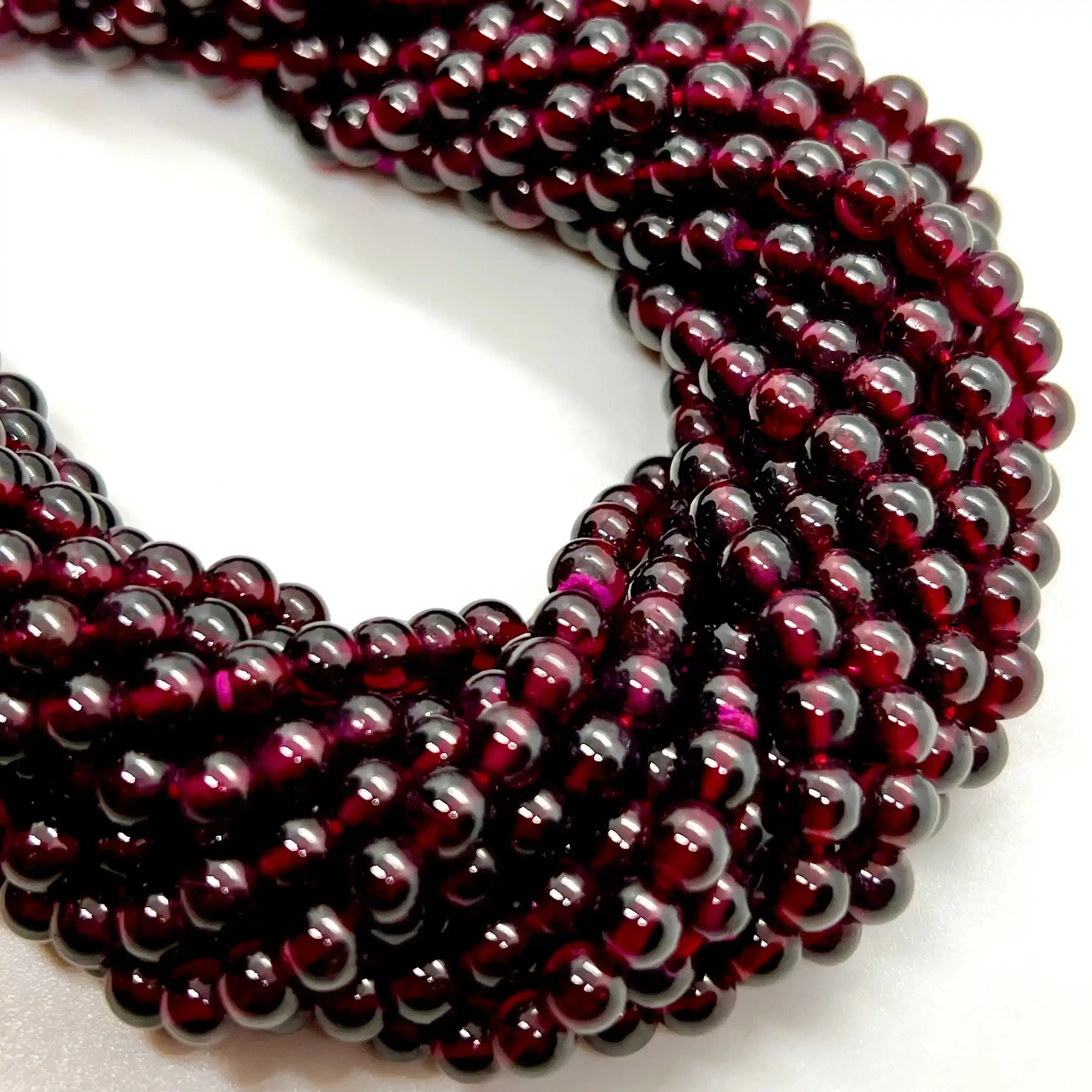 filo di pietra semipreziosa sfera colore rosso granato 3 mm