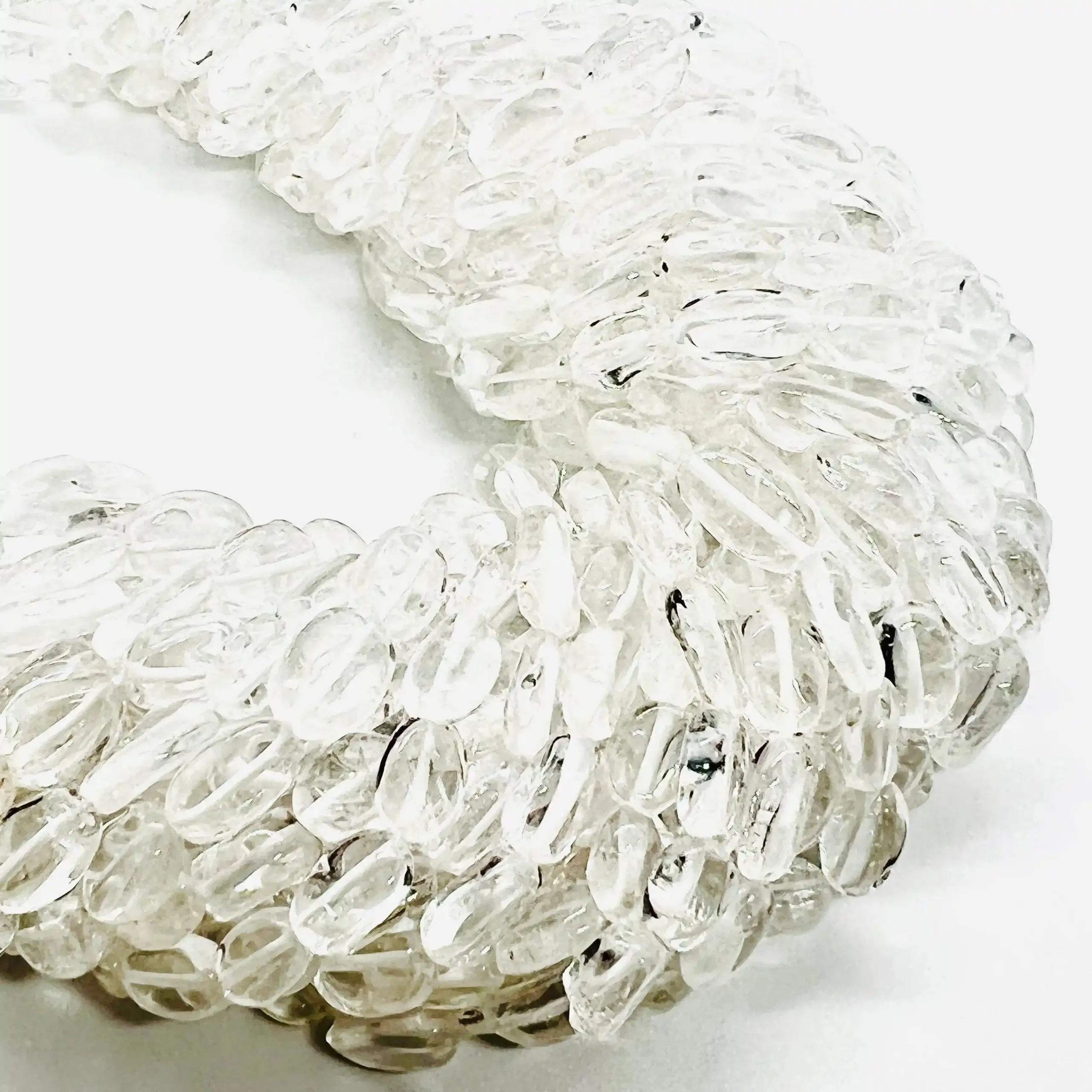 filo di pietra semipreziosa ovale cristallo di rocca trasparente 8 mm x 5 mm