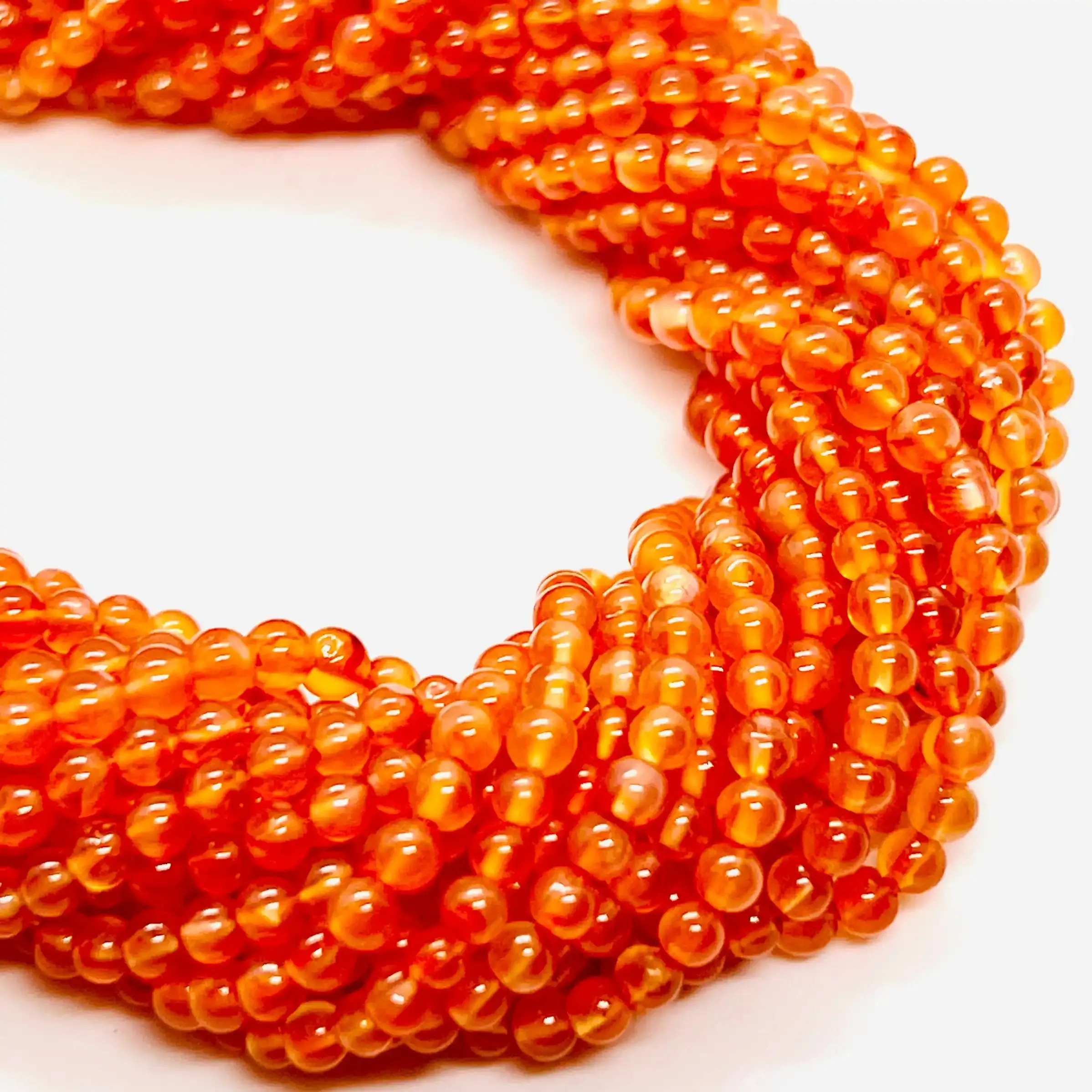 filo di corniola naturale sfera colore arancio scuro 2,5 mm