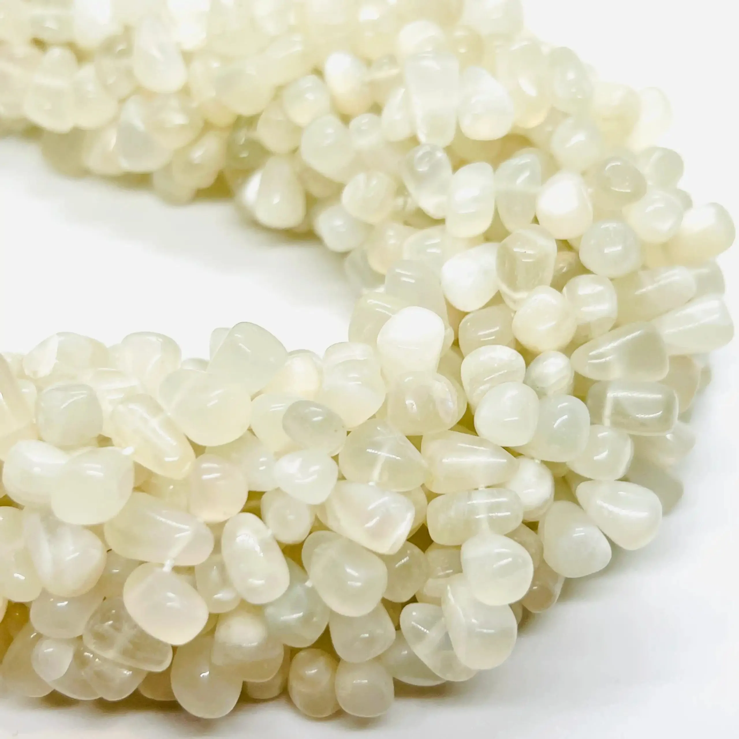 filo di pietra di luna goccia rotaiels colore trasparente naturale 8 mm x 5 mm