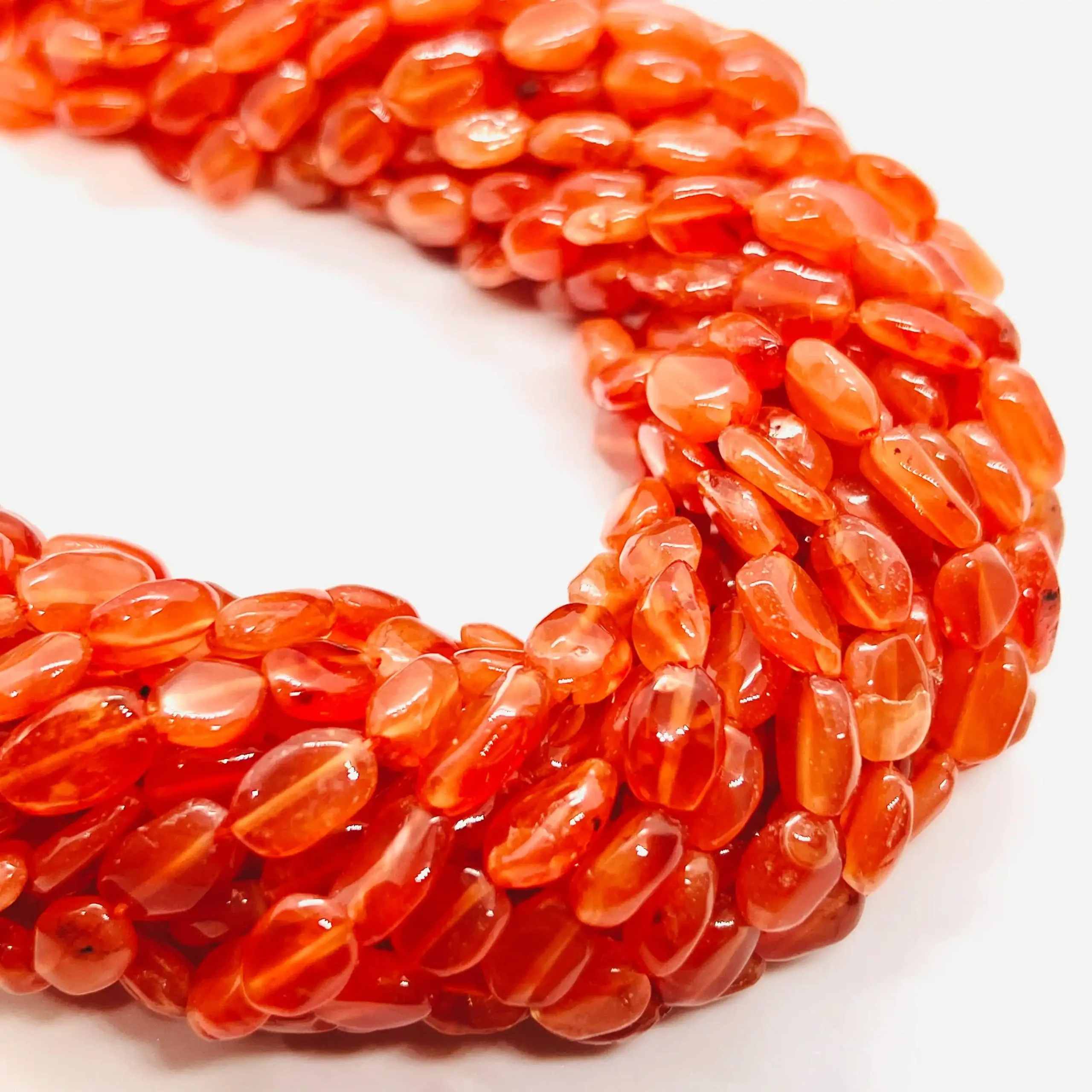 filo di corniola naturale ovale colore arancio anticato 7 mm x 4 mm