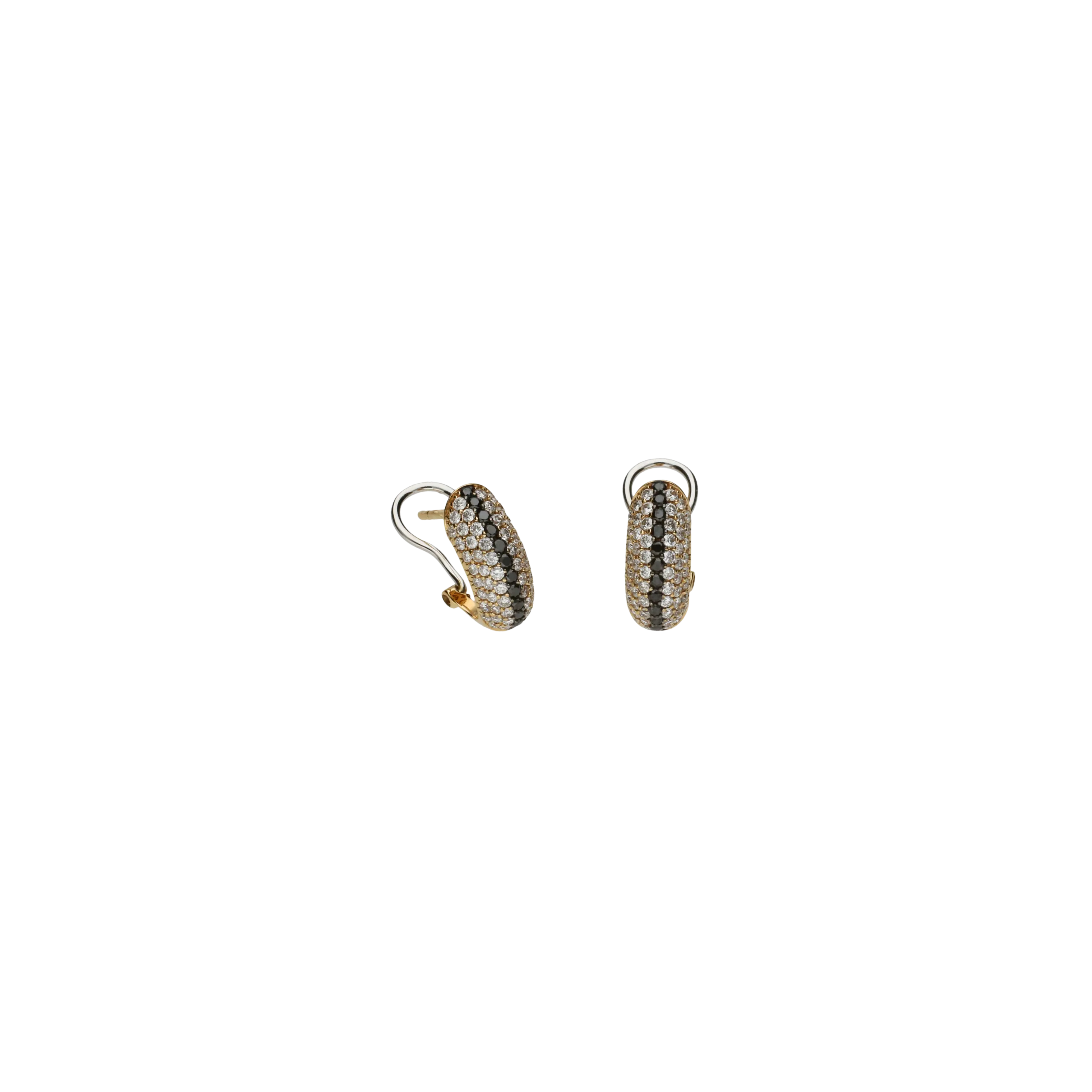 Orecchini in oro rosa 18 carati con diamanti bianchi taglio brillante e diamanti neri taglio brillante - VE20127DDKP