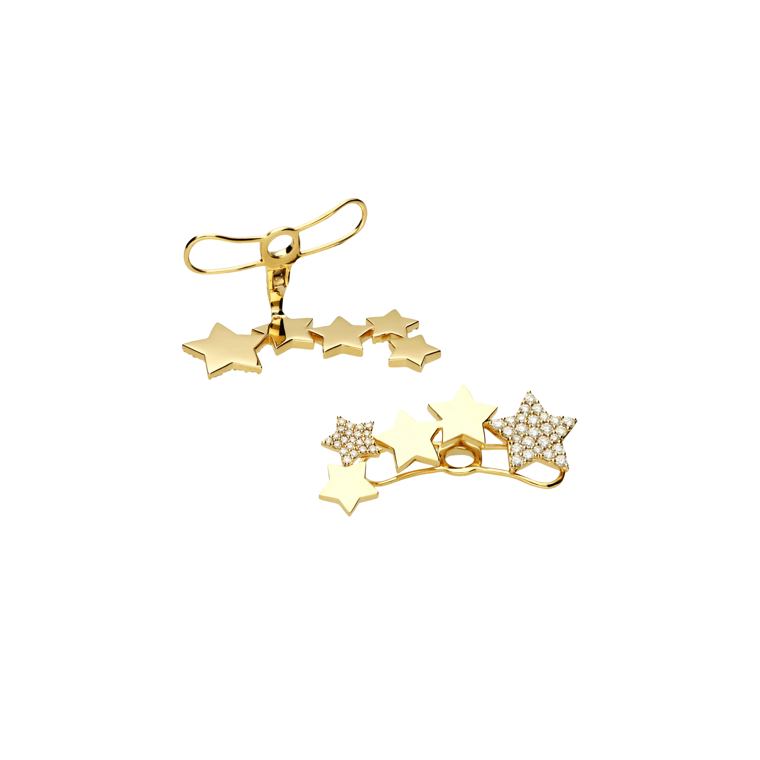 Orecchini Stelle lobo in oro rosa e diamanti bianchi - VE26486DP