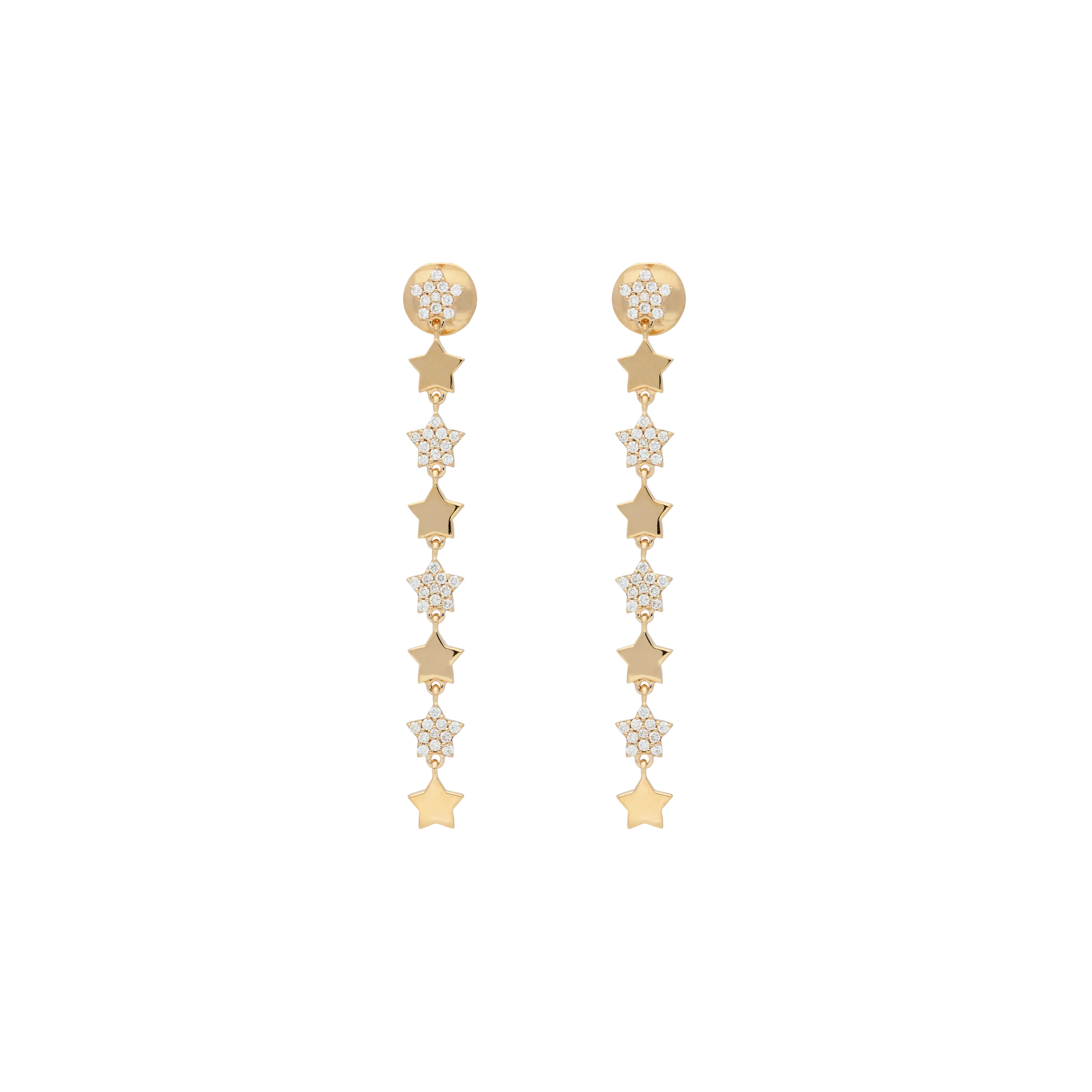 ORECCHINI STELLE PENDENTI IN ORO ROSA E DIAMANTI - VE27295DP