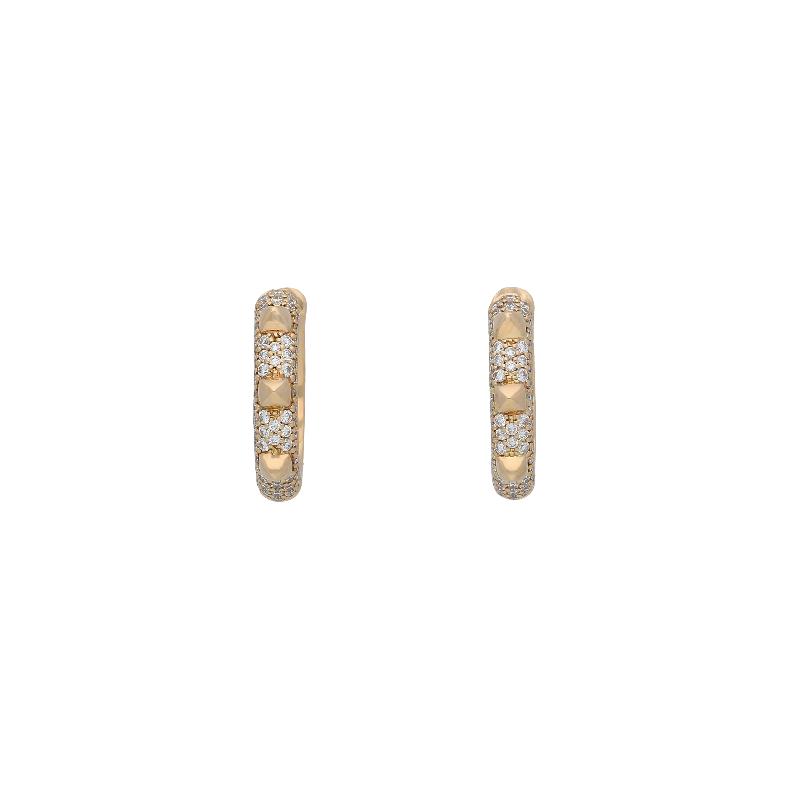 ORECCHINI PIRAMIDI IN ORO ROSA E DIAMANTI BIANCHI MODELLO GRANDE - VE27811DP