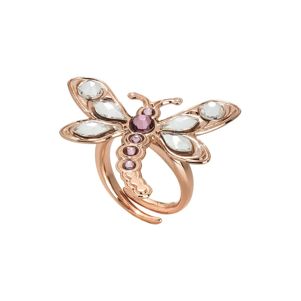 Anello regolabile con libellula